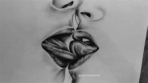 kissing lips drawing|simple kiss drawing.